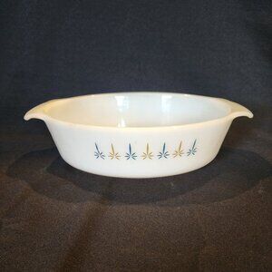 Vintage Anchor Hocking Fire King Candle Glow 2 Qt Cassorole Oval Bowl #433